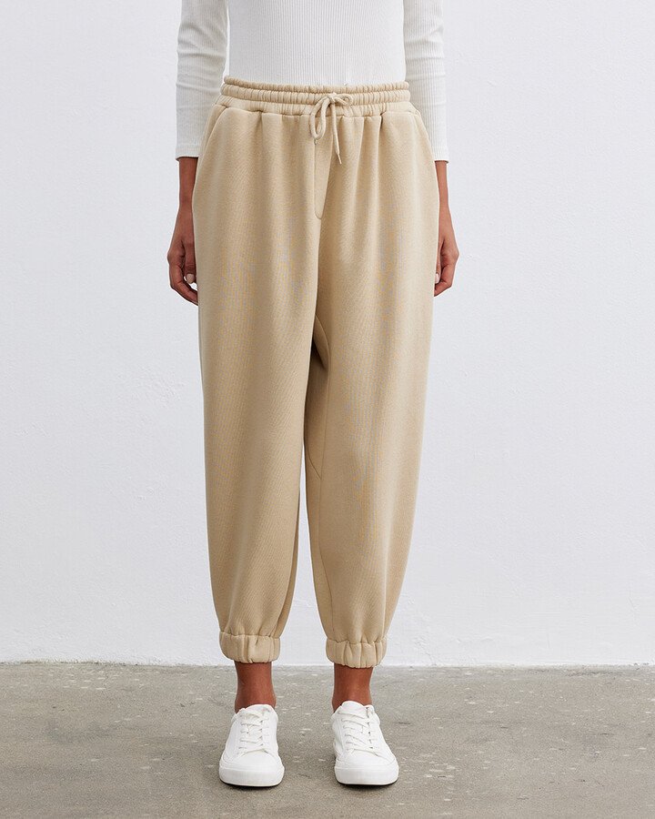 Şardonlu Relax Eşofman Altı Bej - Aybikestil (1)