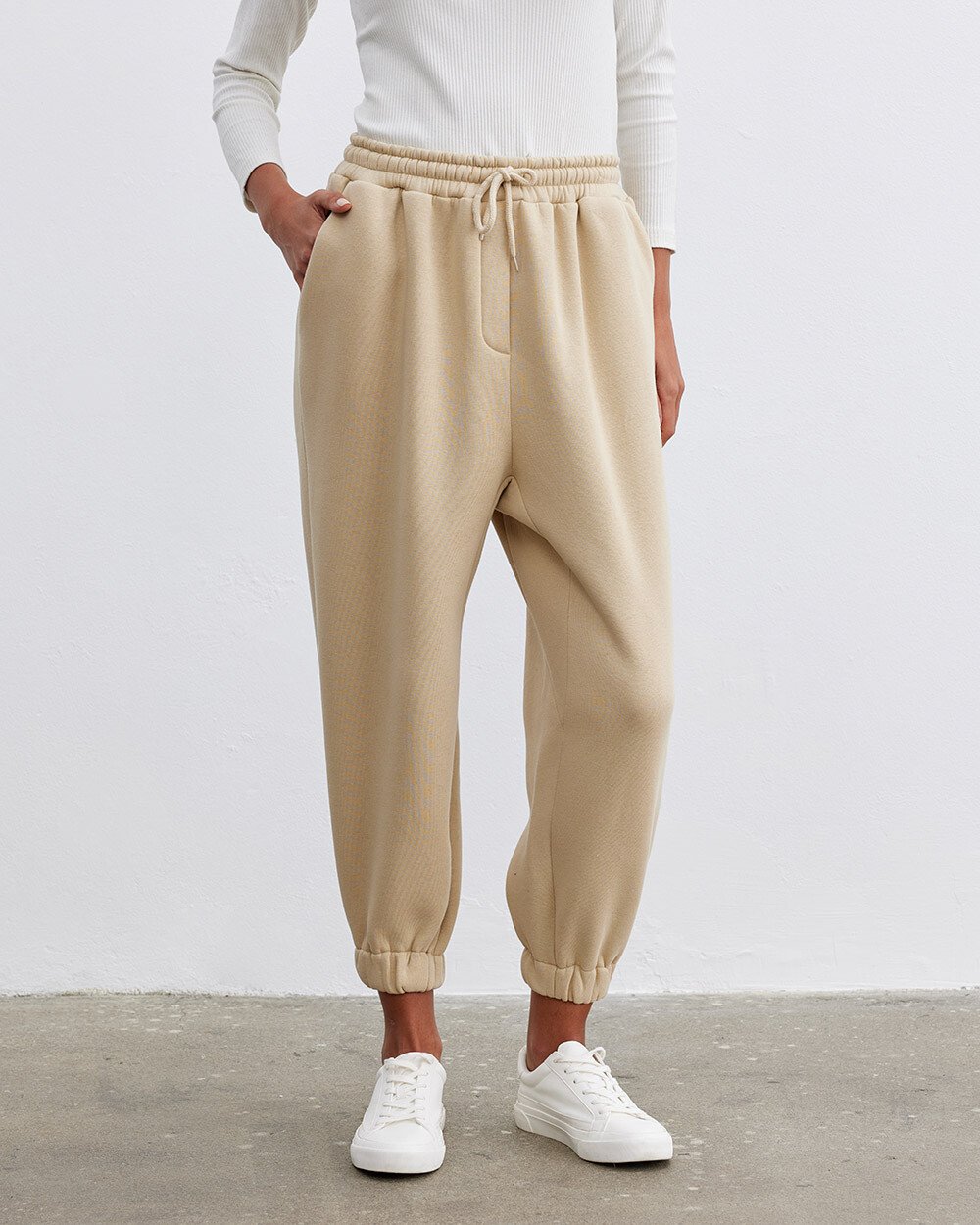 Şardonlu Relax Eşofman Altı Bej - Aybikestil