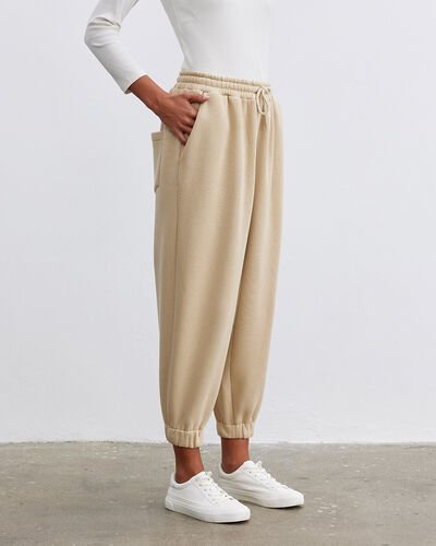 Şardonlu Relax Eşofman Altı Bej - Aybikestil (1)