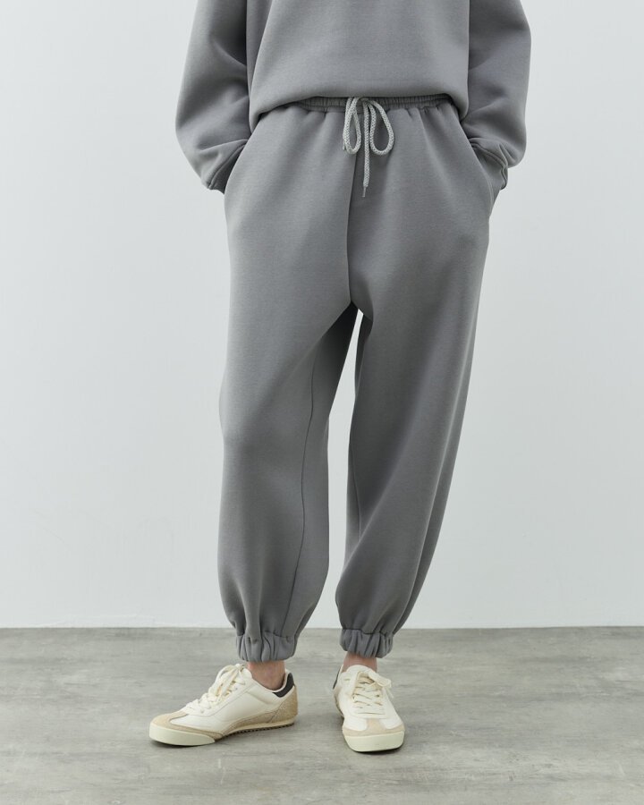 Şardonlu Üç İplik Paçası Lastikli Jogger Eşofman Altı Gri - Aybikestil (1)