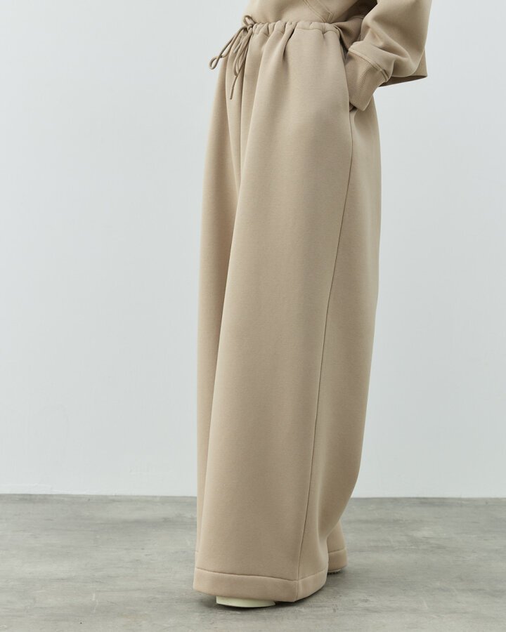 Şardonlu Üç İplik Wide Leg Bol Eşofman Altı Taş - Aybikestil (1)