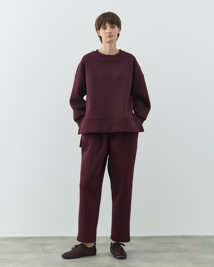 Şardonlu Üç İplik Yırtmaçlı Sweat Bluz Bordo - Aybikestil (1)