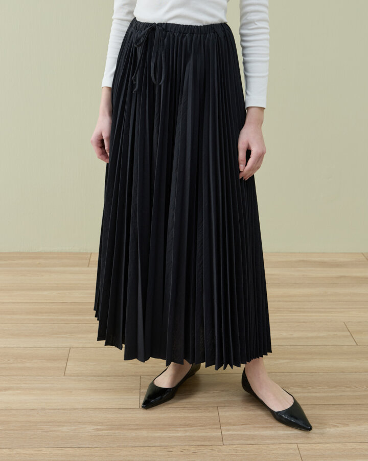 Saten Asimetrik Çok Pilisoley Etek Siyah - Aybikestil (1)