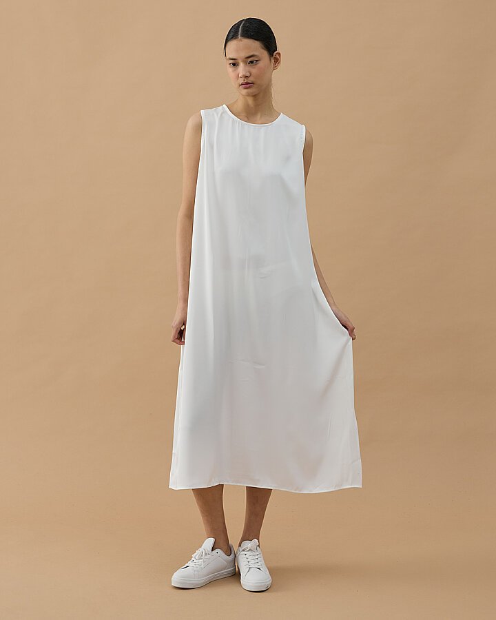 Saten Kolsuz Elbise İçlik Astarı Ekru - Aybikestil (1)