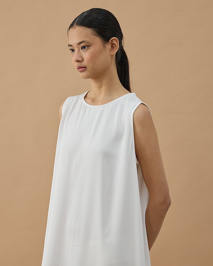 Saten Kolsuz Elbise İçlik Astarı Ekru - Aybikestil (1)