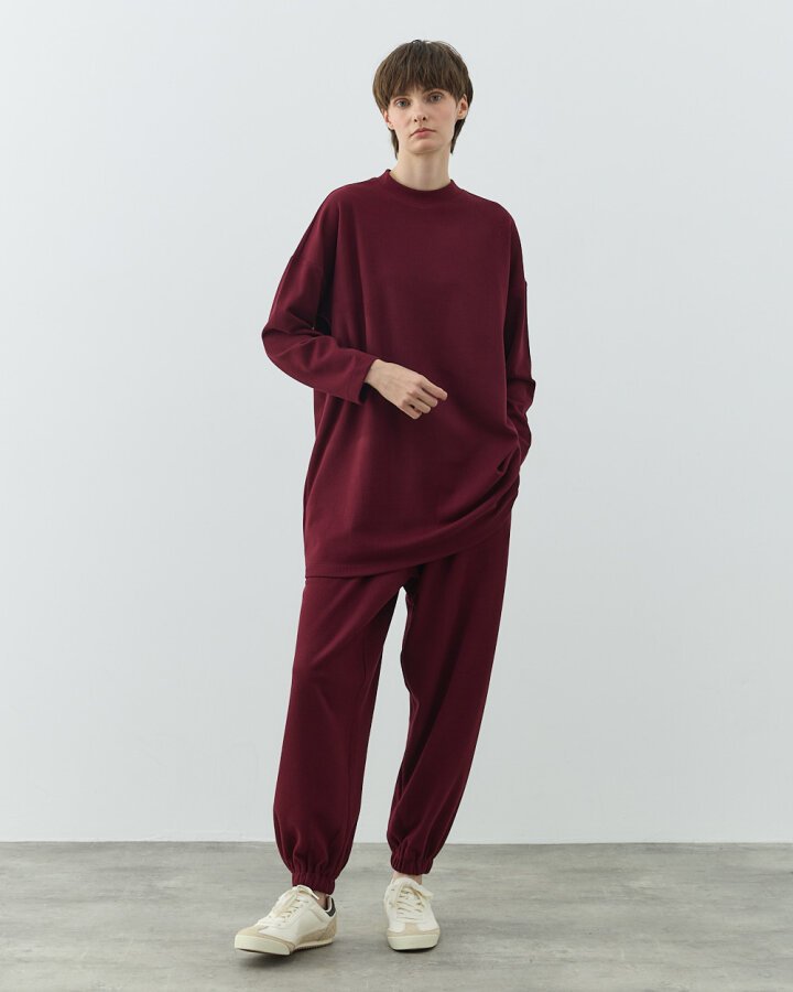 Selanik Fitilli Örme Jogger Takım Bordo