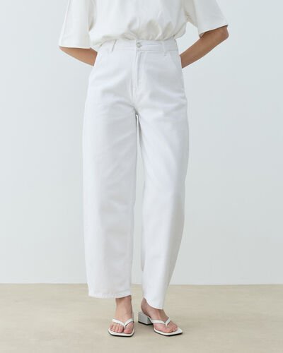 Skater Fit Jean Beyaz 