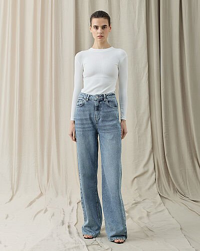 Straight Fit Jean Açık Mavi - Aybikestil (1)