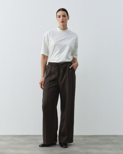 Straight Fit Nervürlü Pantolon Acı Kahve - Aybikestil (1)