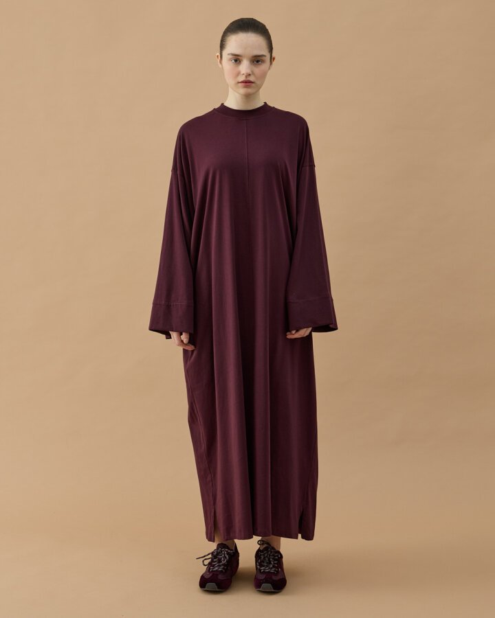 Süprem Basic Dikişli Bol Elbise Mürdüm - Aybikestil (1)