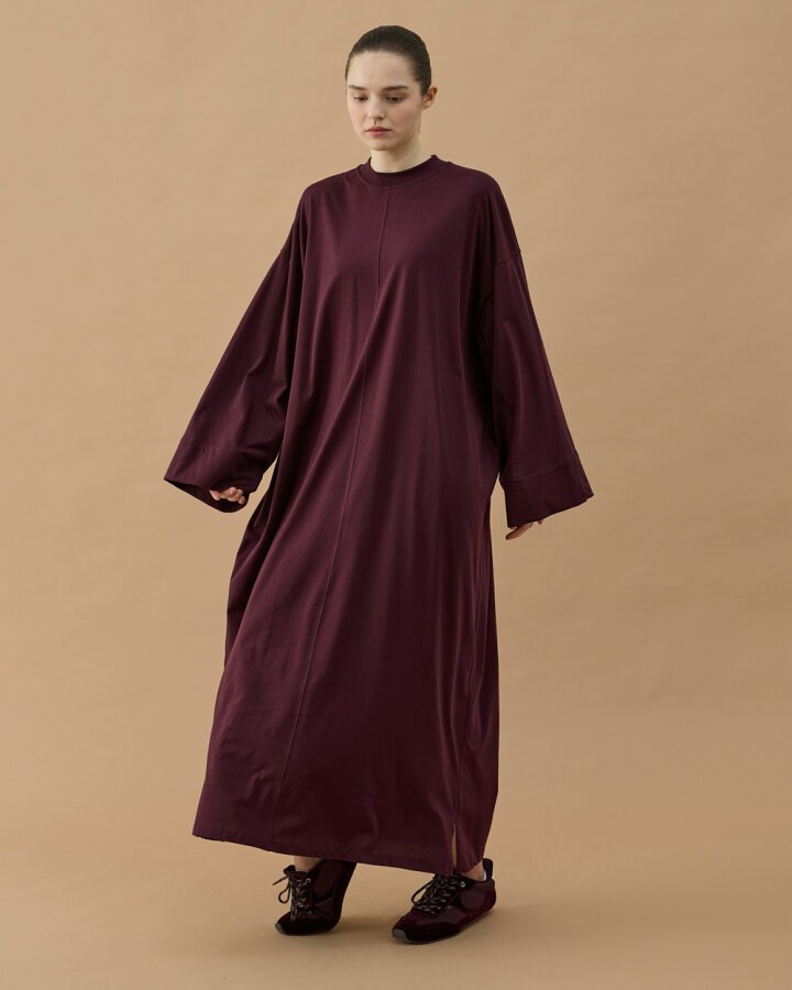 Süprem Basic Dikişli Bol Elbise Mürdüm - Aybikestil (1)