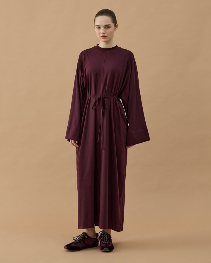 Süprem Basic Dikişli Bol Elbise Mürdüm - Aybikestil