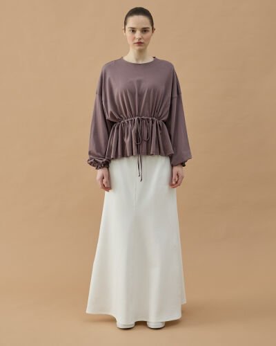 Süprem Belden Ayarlamalı Büzgülü Bluz Menekşe - Aybikestil (1)