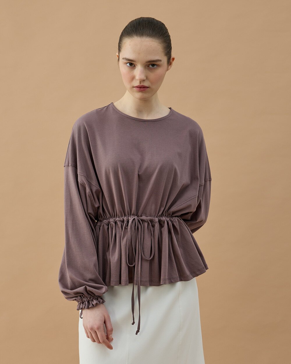 Süprem Belden Ayarlamalı Büzgülü Bluz Menekşe - Aybikestil