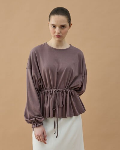 Süprem Belden Ayarlamalı Büzgülü Bluz Menekşe 