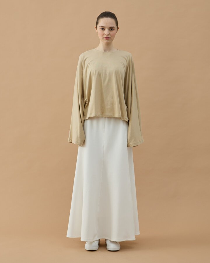 Süprem Crop Pelerin Bluz Bej - Aybikestil (1)