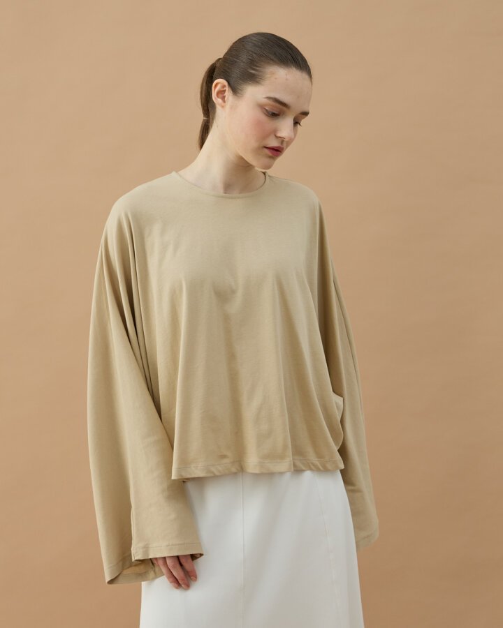 Süprem Crop Pelerin Bluz Bej