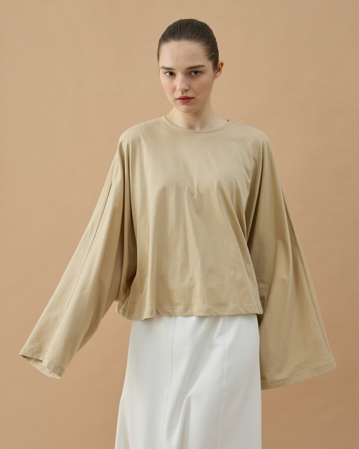 Süprem Crop Pelerin Bluz Bej - Aybikestil (1)