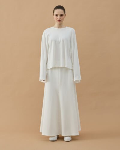 Süprem Crop Pelerin Bluz Ekru - Aybikestil (1)