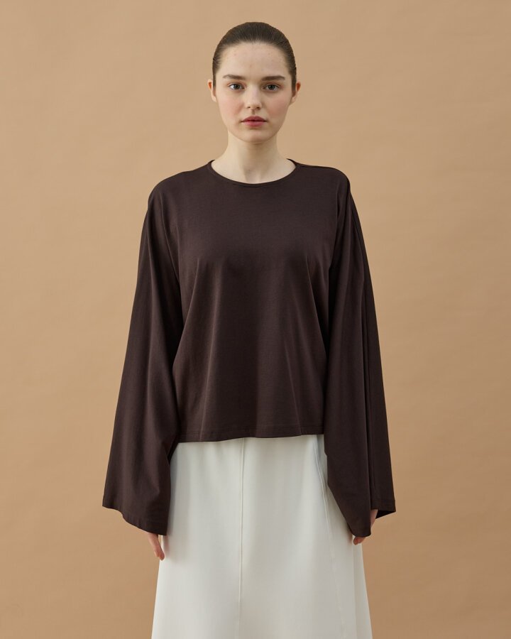 Süprem Crop Pelerin Bluz Kahve