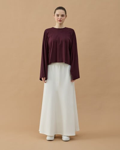 Süprem Crop Pelerin Bluz Mürdüm - Aybikestil (1)