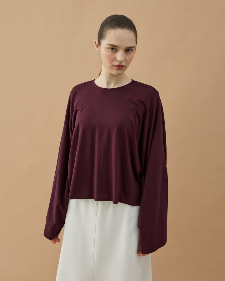 Süprem Crop Pelerin Bluz Mürdüm