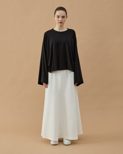 Süprem Crop Pelerin Bluz Siyah - Aybikestil (1)