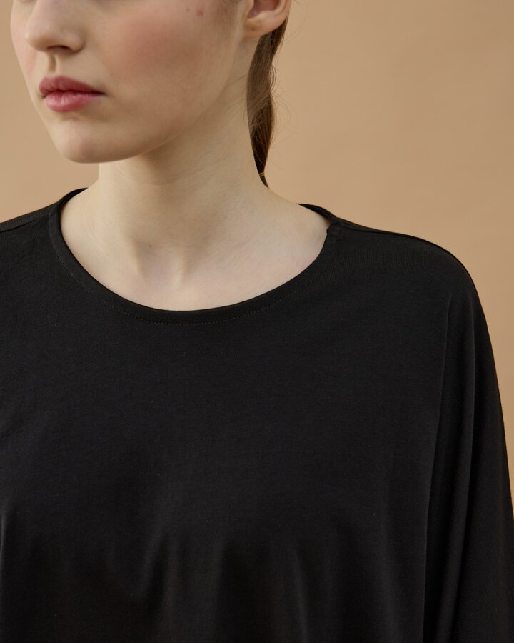 Süprem Crop Pelerin Bluz Siyah - Aybikestil (1)