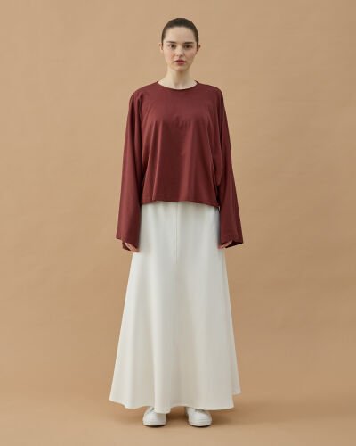 Süprem Crop Pelerin Bluz Terra Cotta - Aybikestil (1)