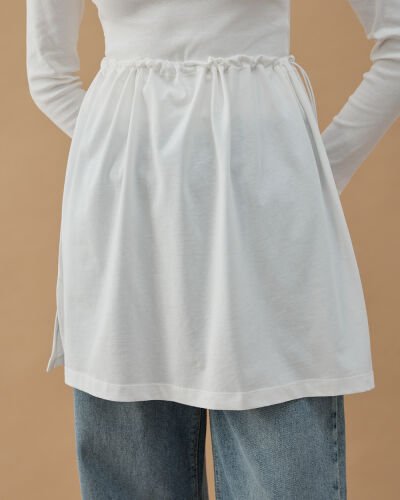 Süprem Fonksiyonel Yırtmaçlı İçlik Etek Ekru - Aybikestil