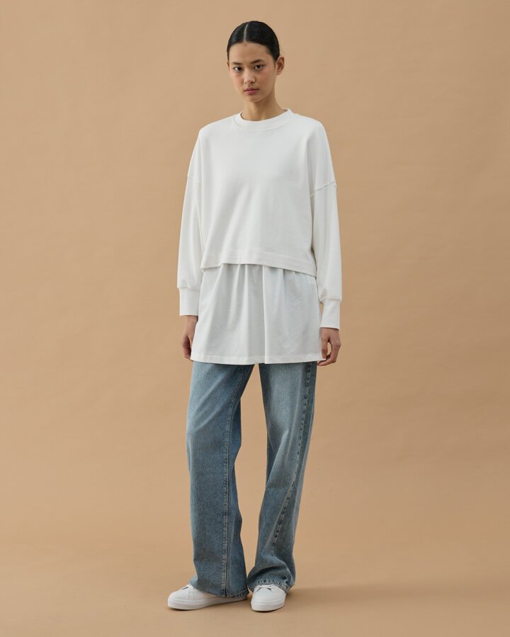 Süprem Fonksiyonel Yırtmaçlı İçlik Etek Ekru - Aybikestil (1)