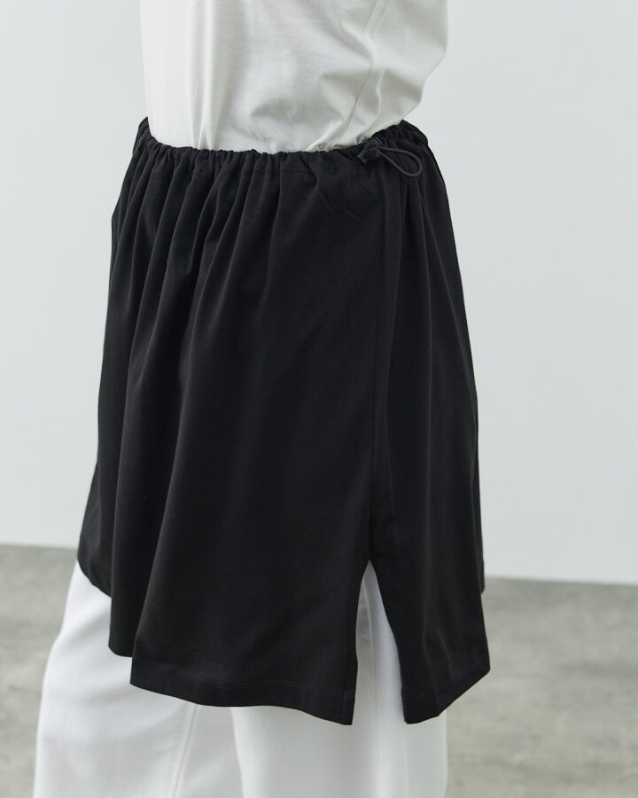 Süprem Fonksiyonel Yırtmaçlı İçlik Etek Siyah - Aybikestil (1)