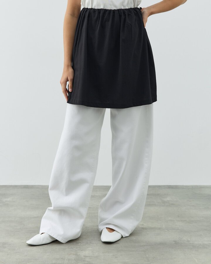 Süprem Fonksiyonel Yırtmaçlı İçlik Etek Siyah - Aybikestil (1)