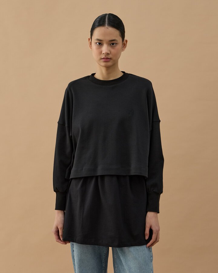 Süprem Fonksiyonel Yırtmaçlı İçlik Etek Siyah - Aybikestil (1)