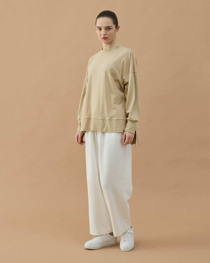 Süprem Fresh Yırtmaçlı Bluz Bej - Aybikestil (1)