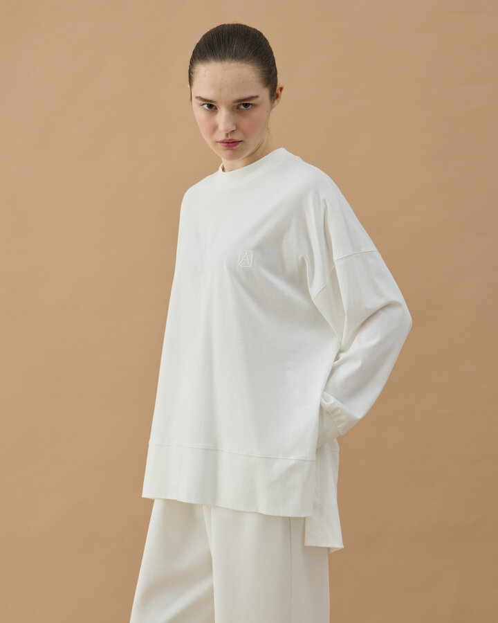 Süprem Fresh Yırtmaçlı Bluz Ekru - Aybikestil