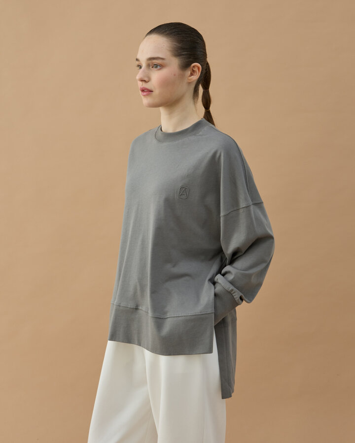 Süprem Fresh Yırtmaçlı Bluz Gri - Aybikestil (1)