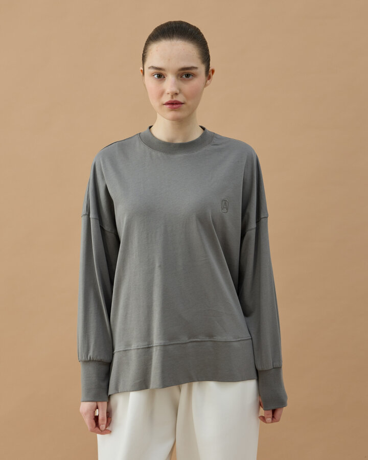 Süprem Fresh Yırtmaçlı Bluz Gri - Aybikestil