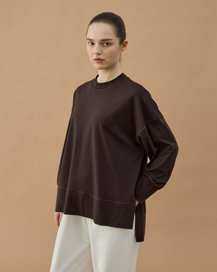 Süprem Fresh Yırtmaçlı Bluz Kahve - Aybikestil (1)