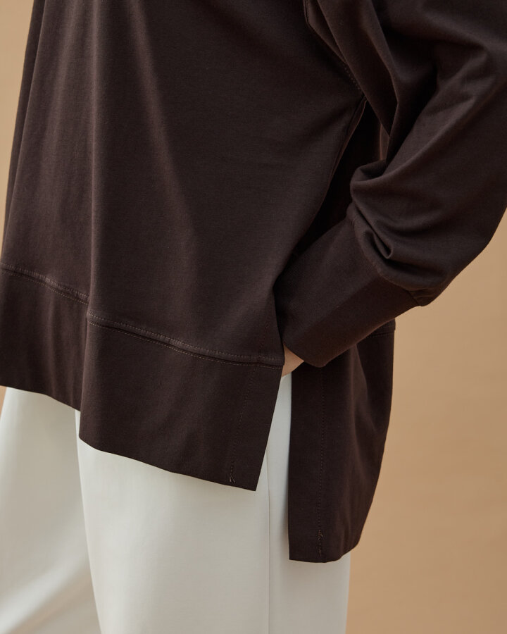 Süprem Fresh Yırtmaçlı Bluz Kahve - Aybikestil (1)