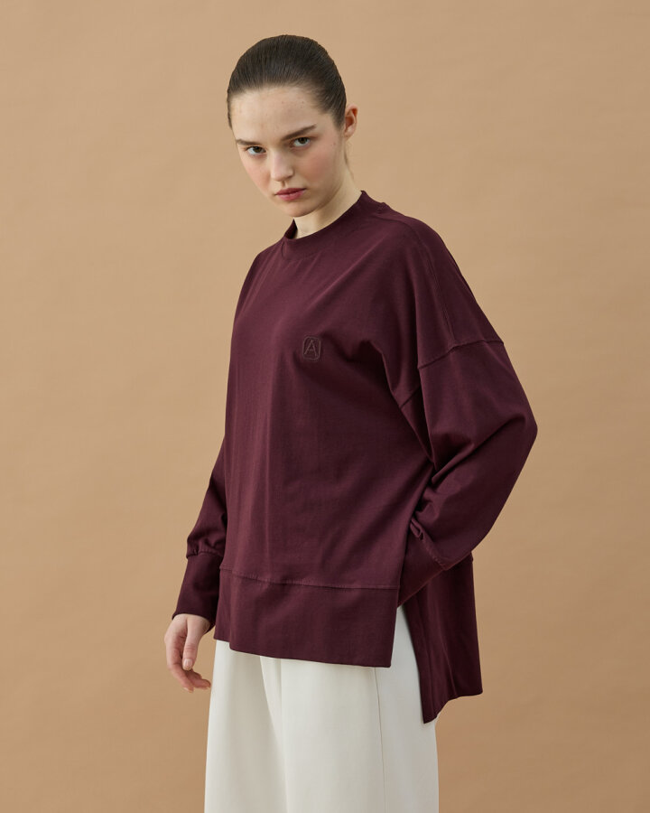 Süprem Fresh Yırtmaçlı Bluz Mürdüm - Aybikestil (1)