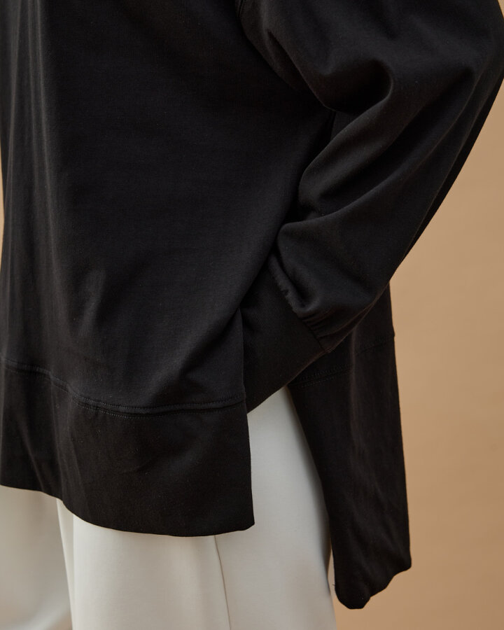 Süprem Fresh Yırtmaçlı Bluz Siyah - Aybikestil (1)