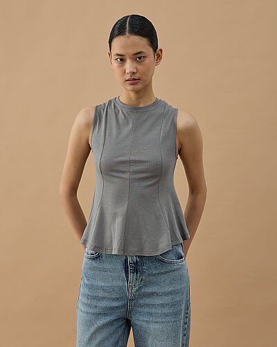 Süprem Kuplu Kolsuz Body Gri - Aybikestil