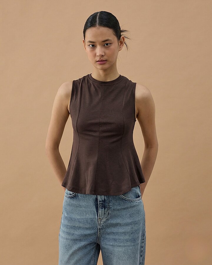 Süprem Kuplu Kolsuz Body Kahve - Aybikestil