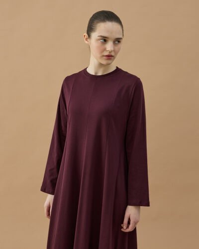 Süprem Kuplu Uzun Elbise Mürdüm - Aybikestil (1)