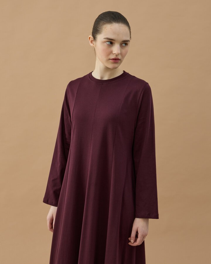 Süprem Kuplu Uzun Elbise Mürdüm - Aybikestil (1)