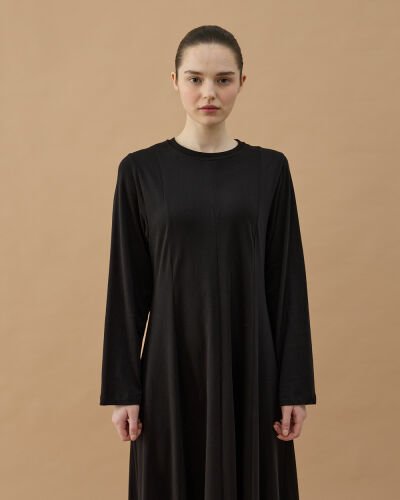 Süprem Kuplu Uzun Elbise Siyah - Aybikestil (1)