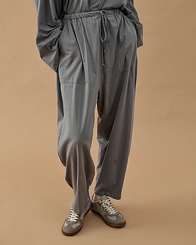 Süprem Pensli Balon Fit Eşofman Altı Gri 