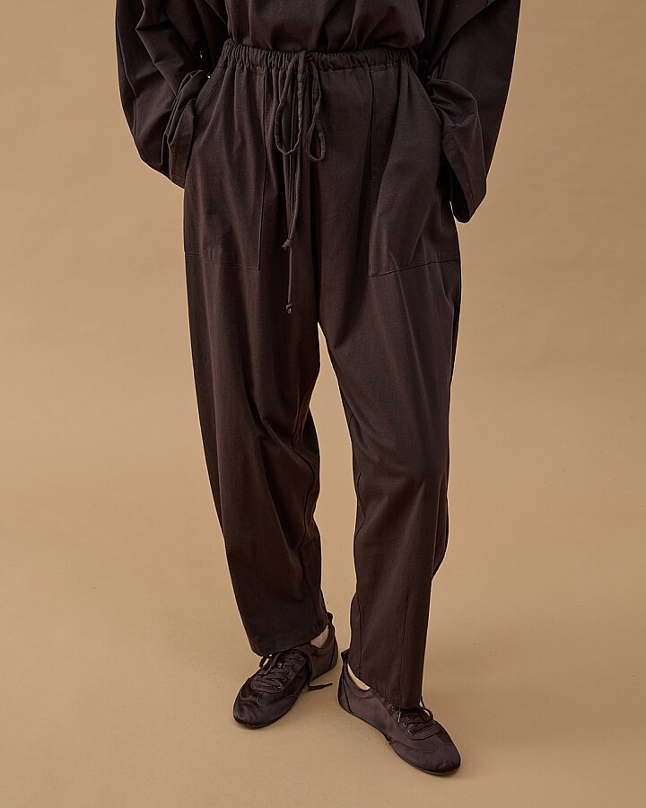 Süprem Pensli Balon Fit Eşofman Altı Kahve