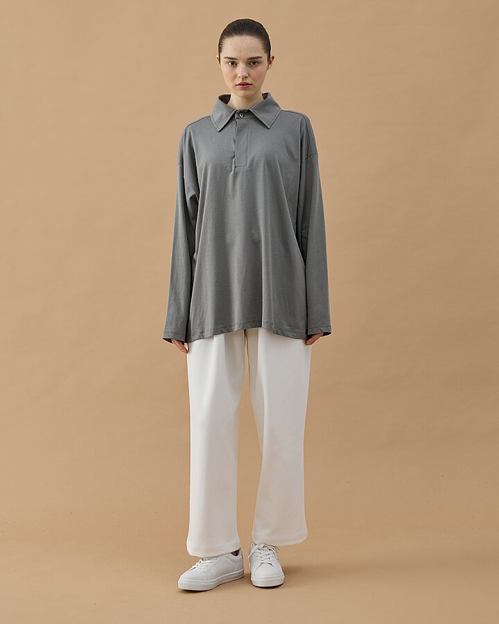 Süprem Polo Yaka Tshirt Gri - Aybikestil (1)